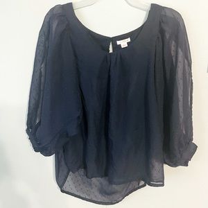 Navy Blue flowy dress shirt